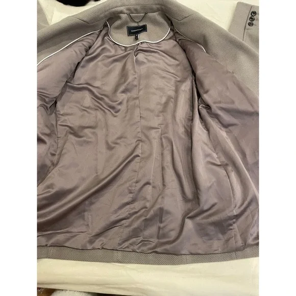 BCBGMAXAZRIA Women's Double Breasted Beige Taupe Grey Jacket Size Large Classic - Picture 7 of 7